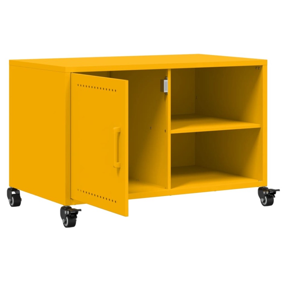 Mueble de TV acero amarillo mostaza 68x39x43,5