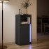 Aparador con luces LED madera de ingeniería negro