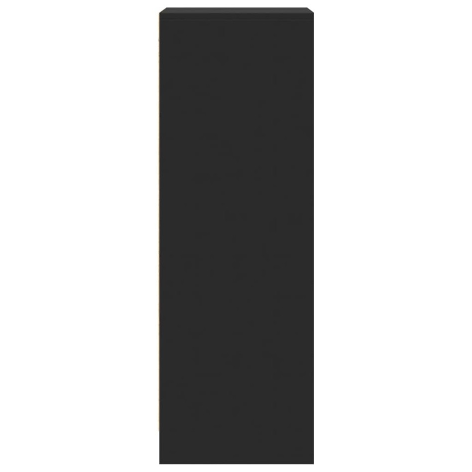 Aparador con luces LED madera de ingeniería negro