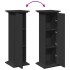 Pedestal expositor con almacenaje madera negro 31x30x90