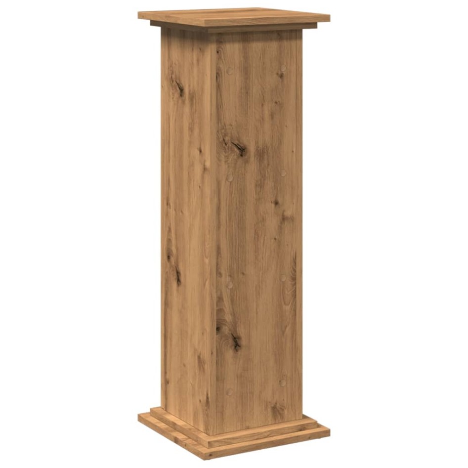 Pedestal expositor con almacenaje roble artisan 31x30x90