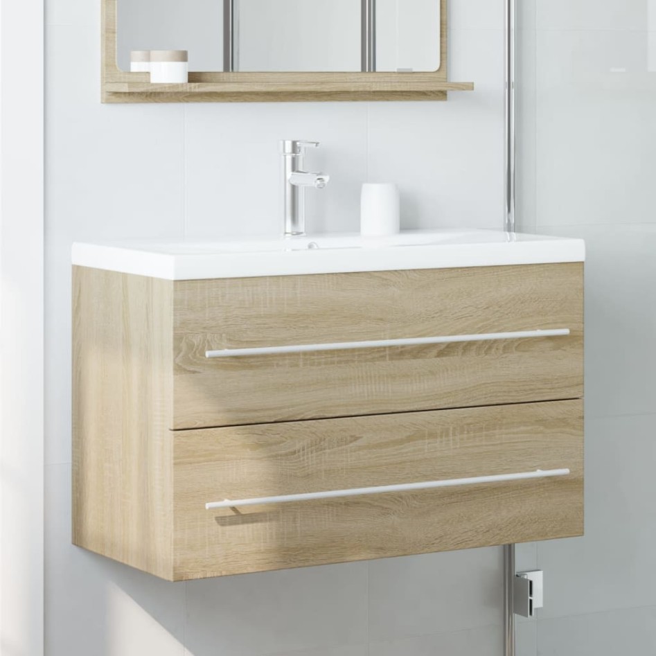Armario para lavabo aglomerado madera envejecida 80x38,5x48