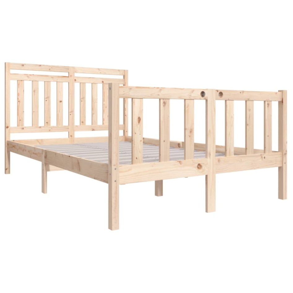 Estructura de cama de madera maciza 120x200