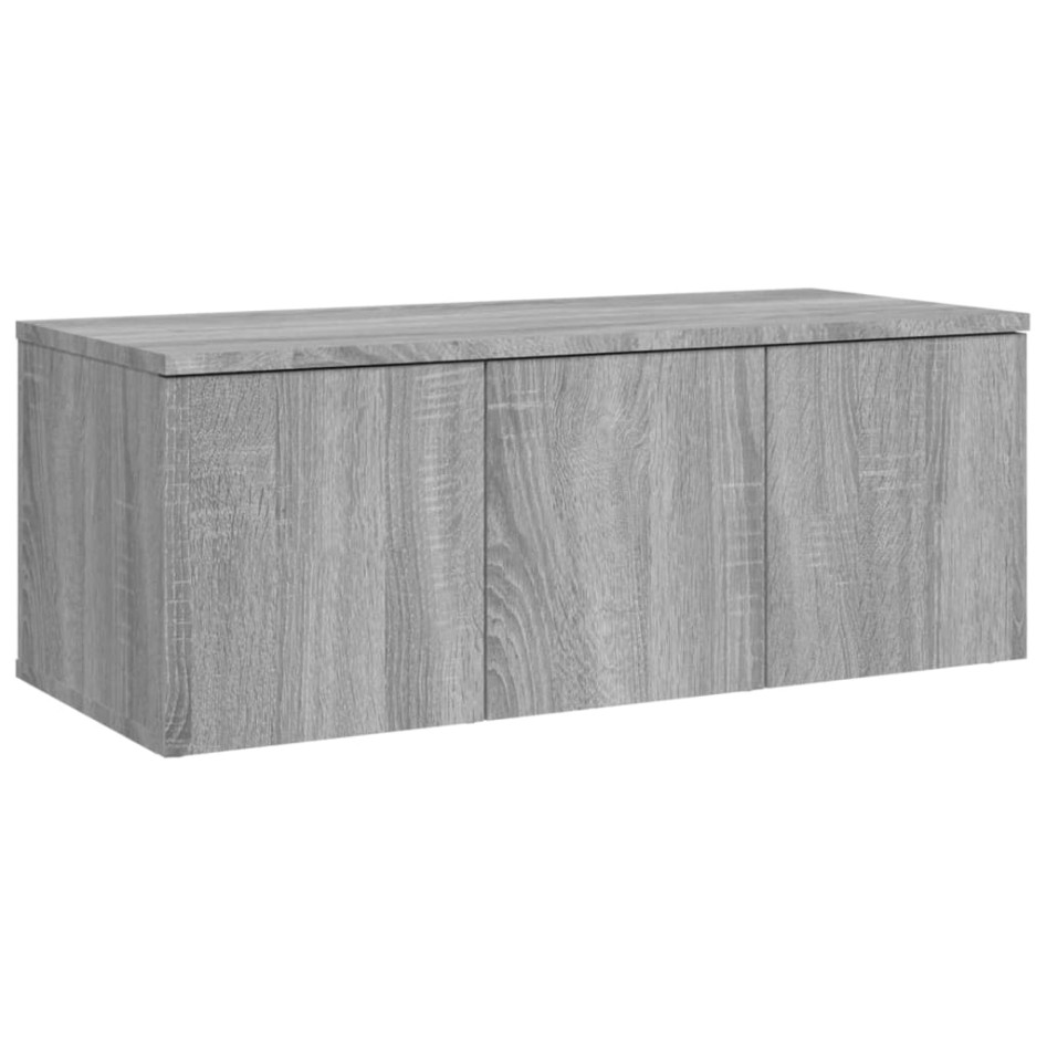 Mueble de TV madera contrachapada gris Sonoma 80x34x30