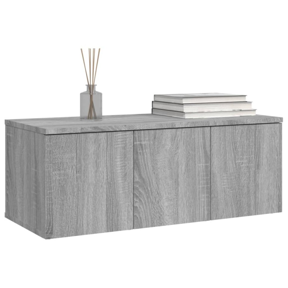 Mueble de TV madera contrachapada gris Sonoma 80x34x30
