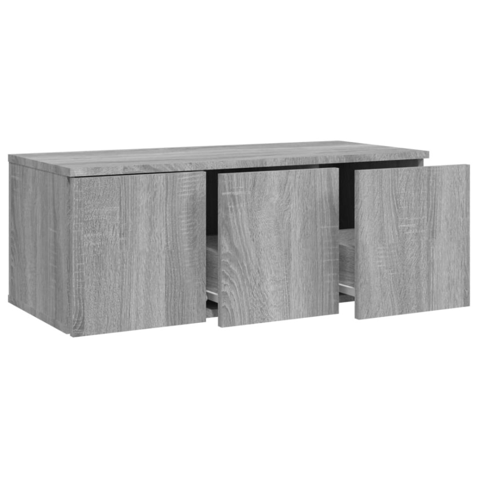 Mueble de TV madera contrachapada gris Sonoma 80x34x30