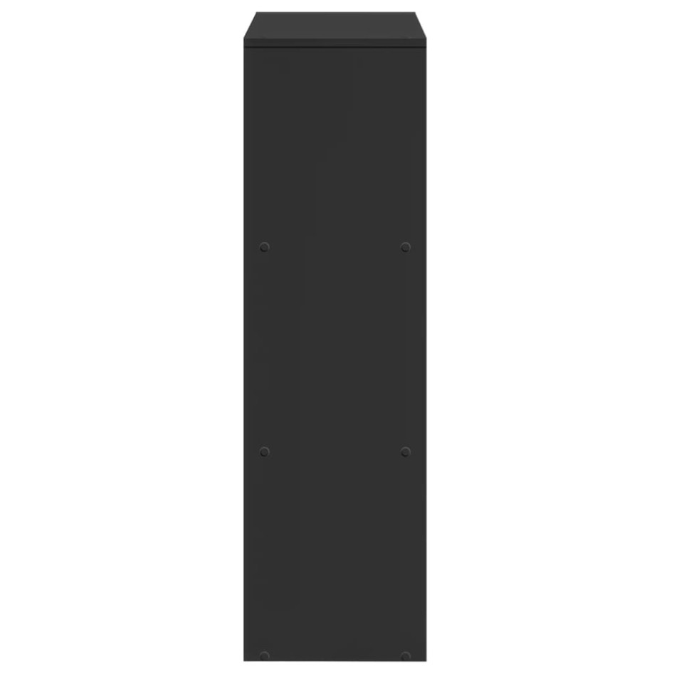 Librería divisor 3 niveles madera ingeniería negro 99x29x99