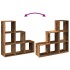 Librería divisor 3 niveles madera envejecida 99x29x99