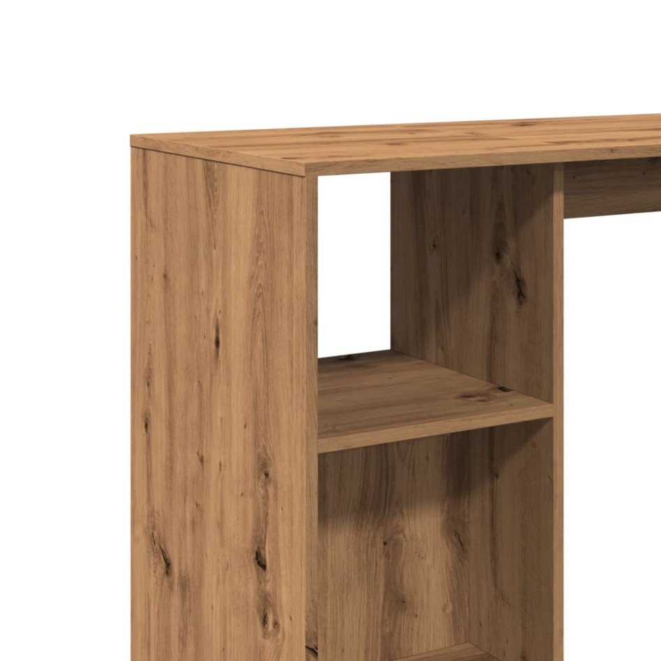 Mesa bar con estante madera roble artisian 124x46x103,5