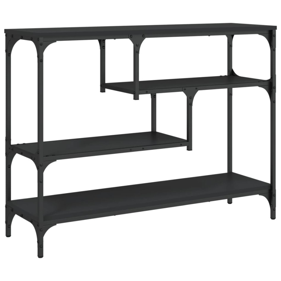 Mesa consola madera de ingeniería negra 100x30x75