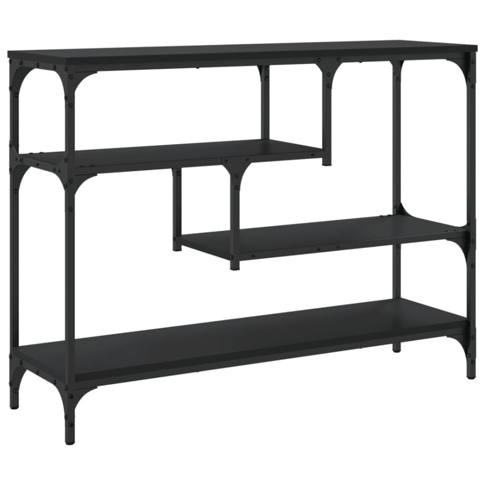 Mesa consola madera de ingeniería negra 100x30x75