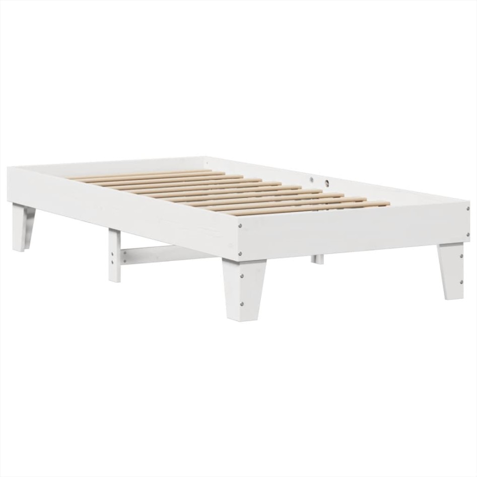 Estructura de cama sin colchón madera maciza blanca 90x190