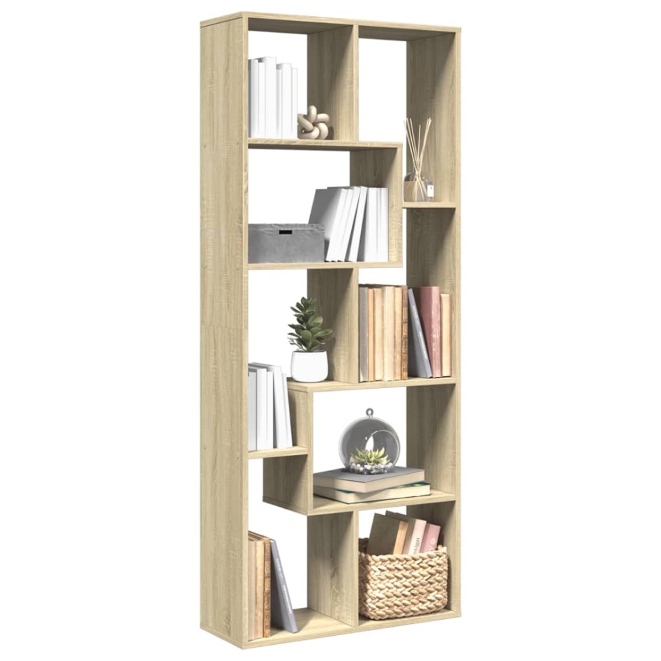 Librería divisora madera ingeniería roble Sonoma 67x25x161,5