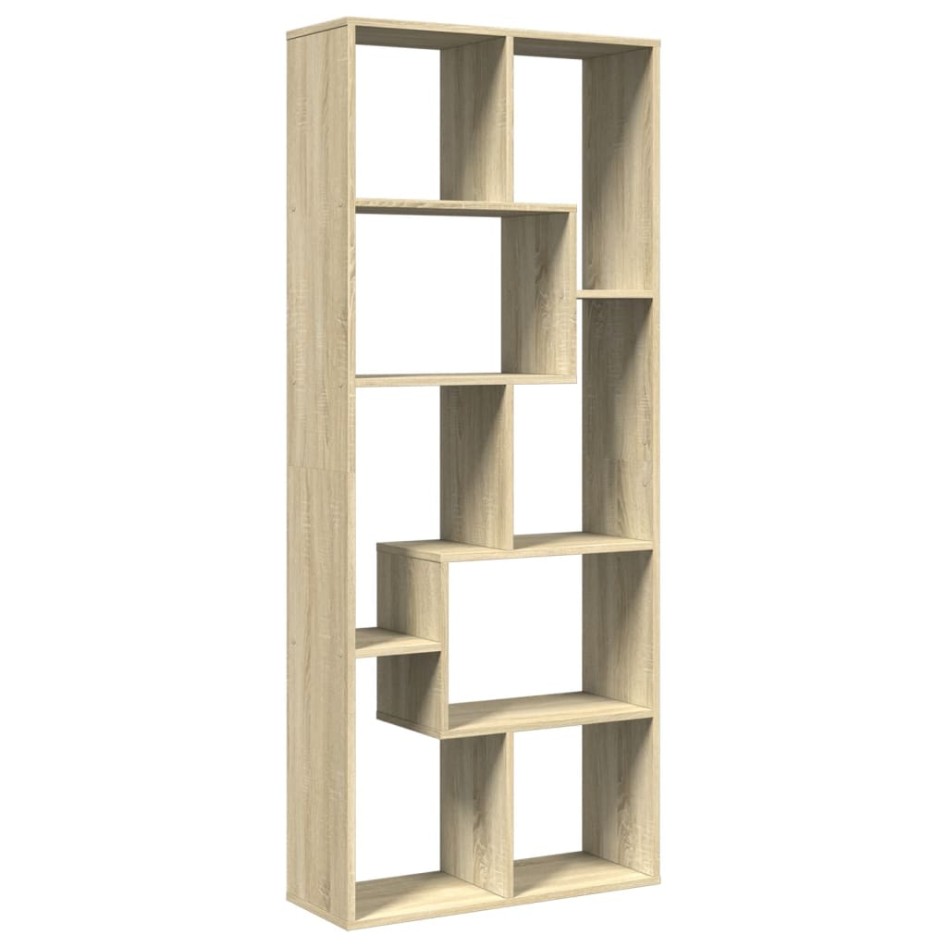 Librería divisora madera ingeniería roble Sonoma 67x25x161,5