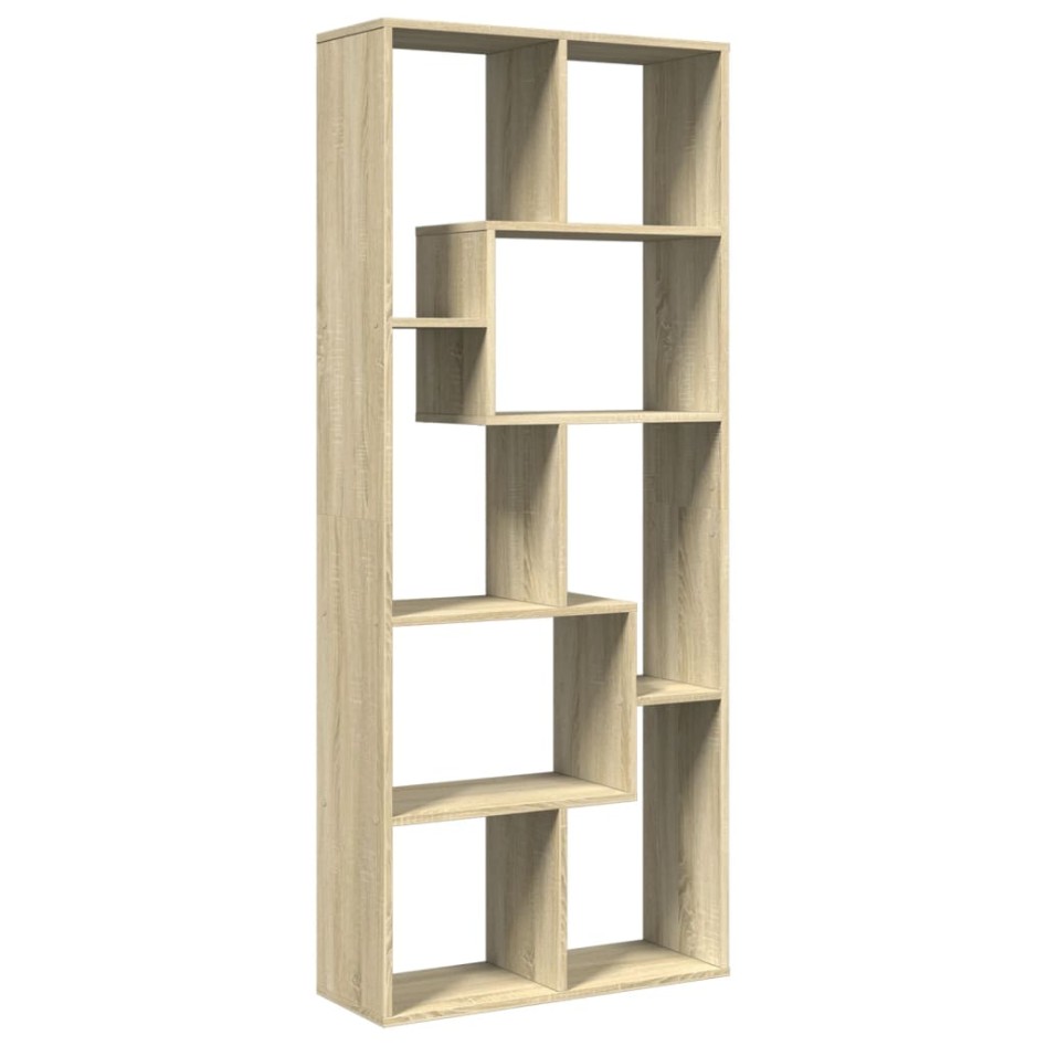 Librería divisora madera ingeniería roble Sonoma 67x25x161,5