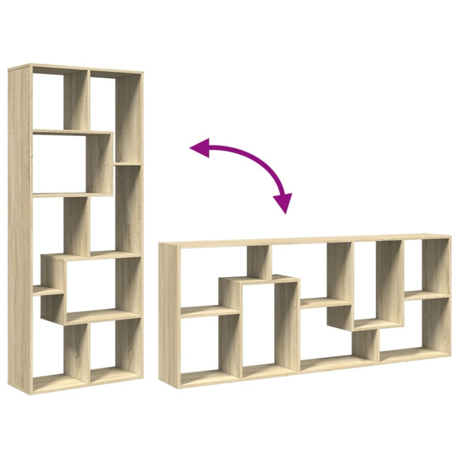 Librería divisora madera ingeniería roble Sonoma 67x25x161,5