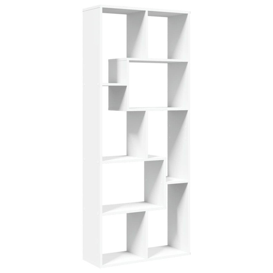 Librería divisora madera ingeniería blanca 67x25x161,5