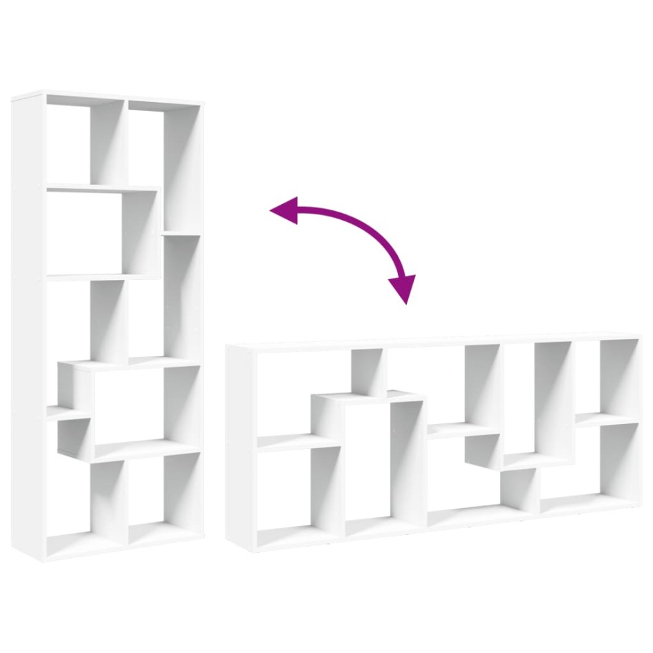 Librería divisora madera ingeniería blanca 67x25x161,5