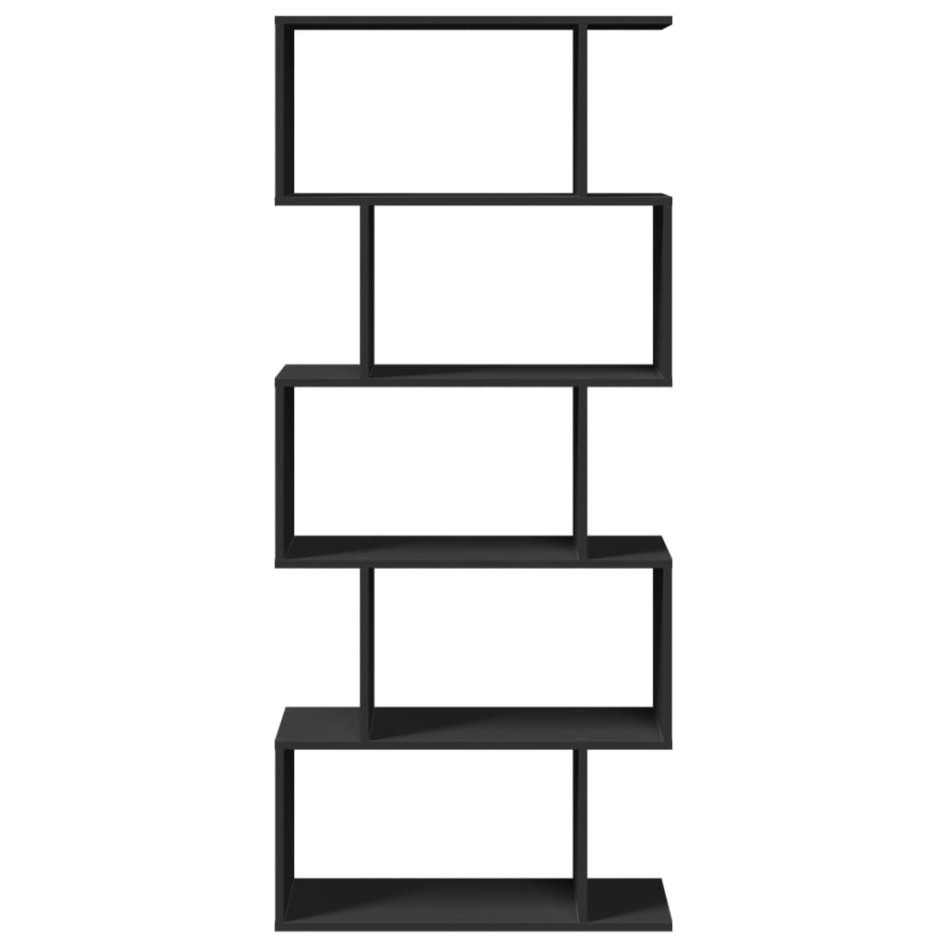 Librería divisora 5 niveles madera ingeniería negra