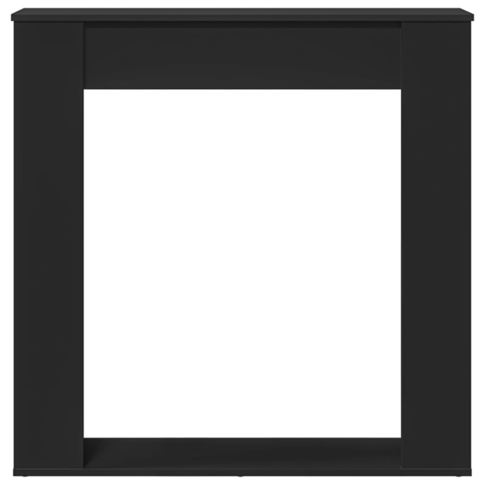 Borde de chimenea madera ingeniería negro 100x20x100