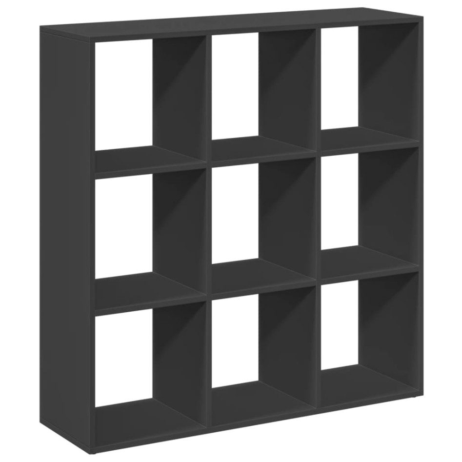 Librería divisora madera de ingeniería negra 102x29x103,5