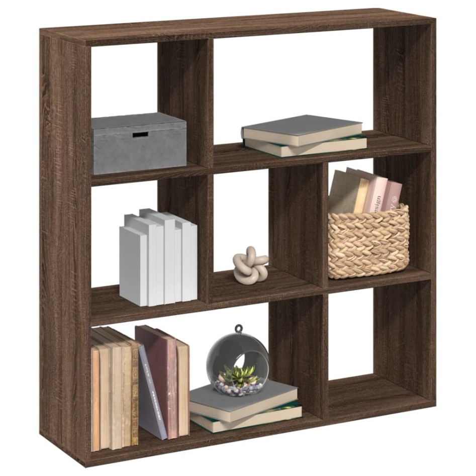 Librería divisora madera marrón roble 102x29x103,5