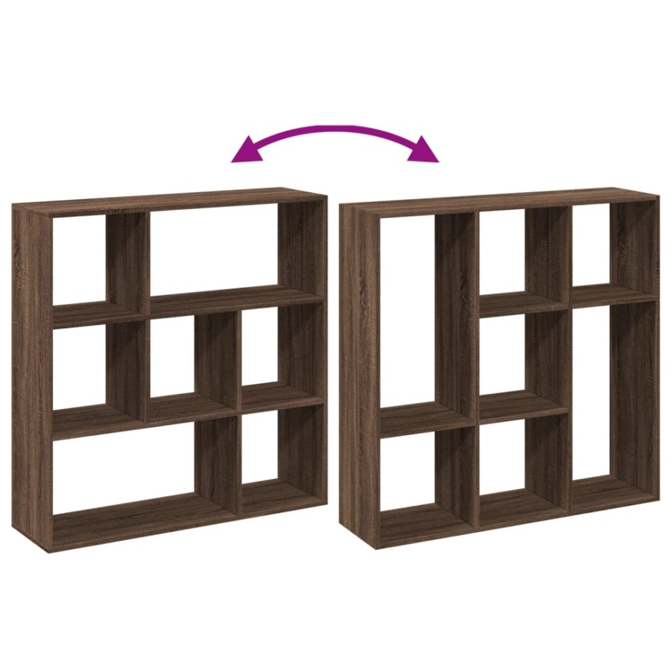 Librería divisora madera marrón roble 102x29x103,5