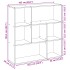 Librería divisora madera marrón roble 102x29x103,5