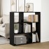Librería divisora madera de ingeniería negra 102x29x103,5