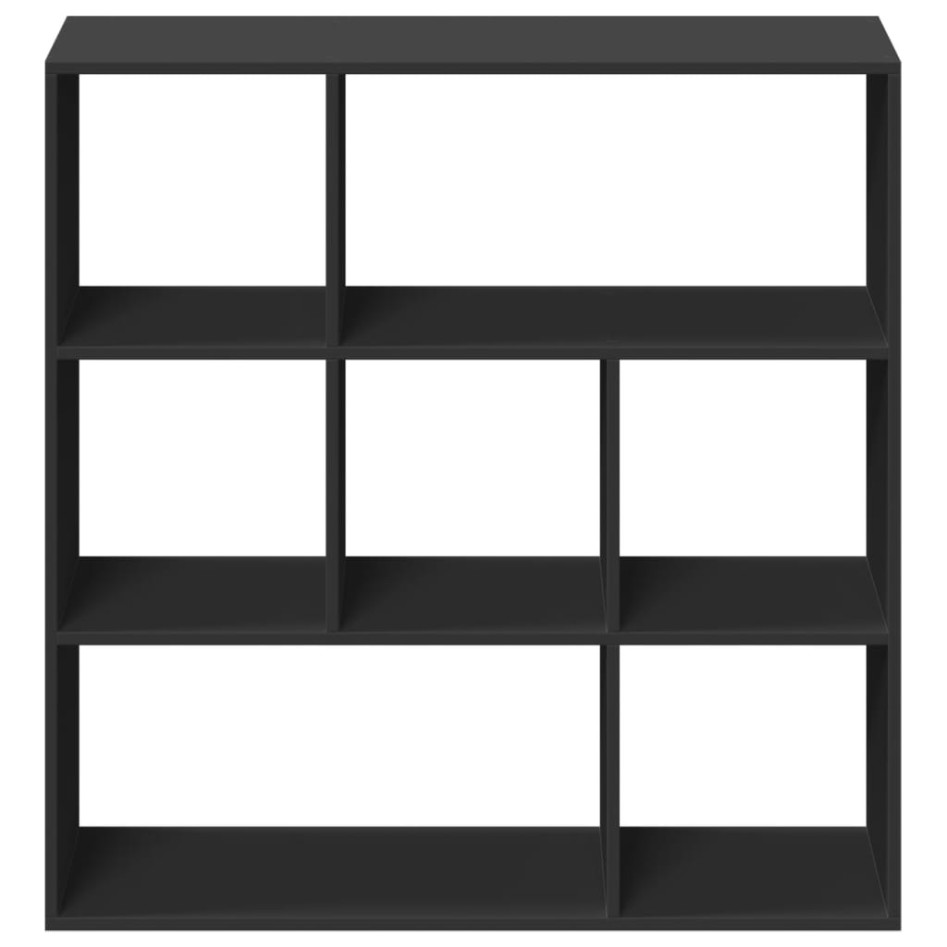 Librería divisora madera de ingeniería negra 102x29x103,5