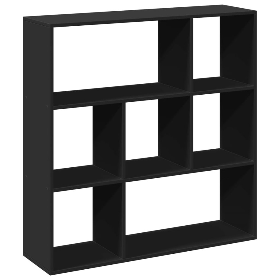 Librería divisora madera de ingeniería negra 102x29x103,5