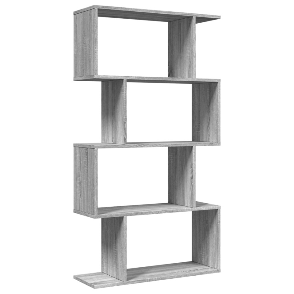 Librería divisora 4 niveles madera gris Sonoma 70x24x129