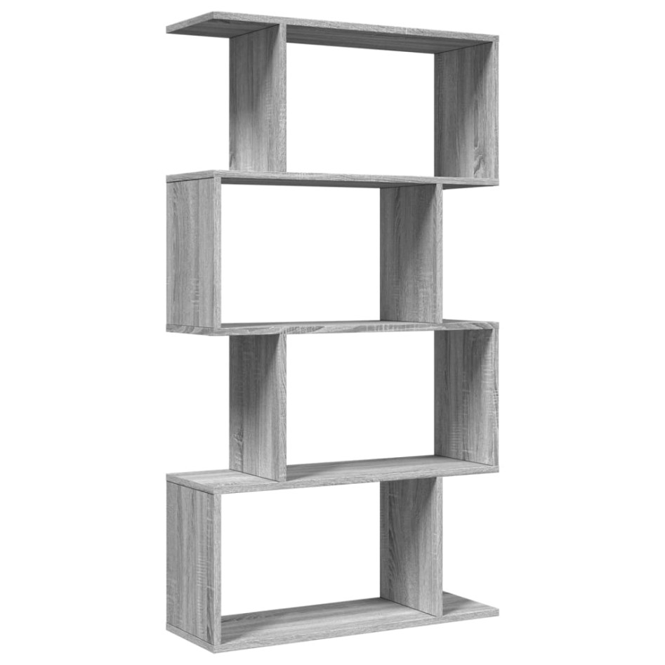 Librería divisora 4 niveles madera gris Sonoma 70x24x129