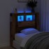 Cabecero con LED madera ingeniería envejecida 100x18,5x103,5