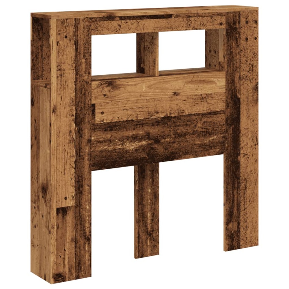 Cabecero con LED madera ingeniería envejecida 100x18,5x103,5