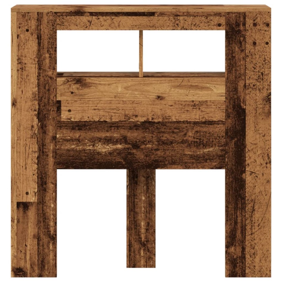 Cabecero con LED madera ingeniería envejecida 100x18,5x103,5