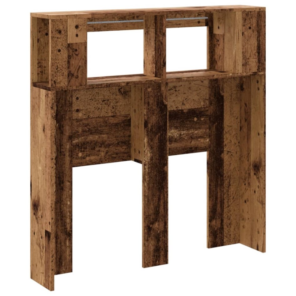 Cabecero con LED madera ingeniería envejecida 100x18,5x103,5