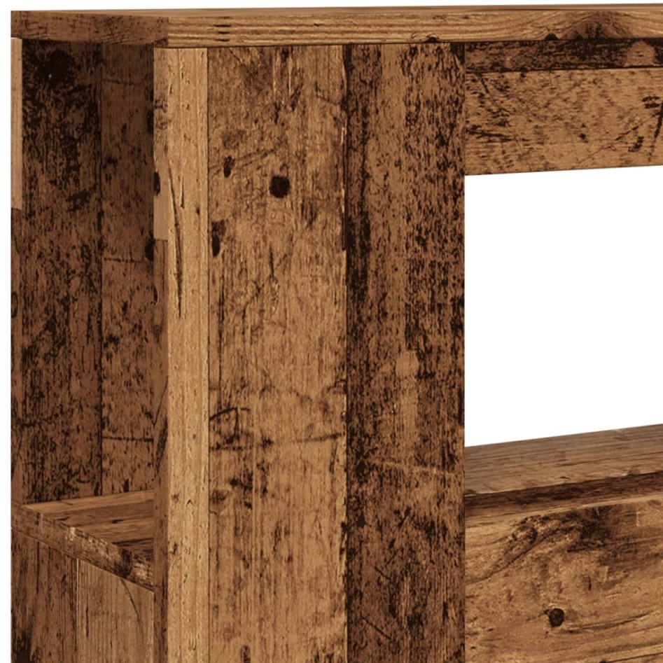 Cabecero con LED madera ingeniería envejecida 100x18,5x103,5