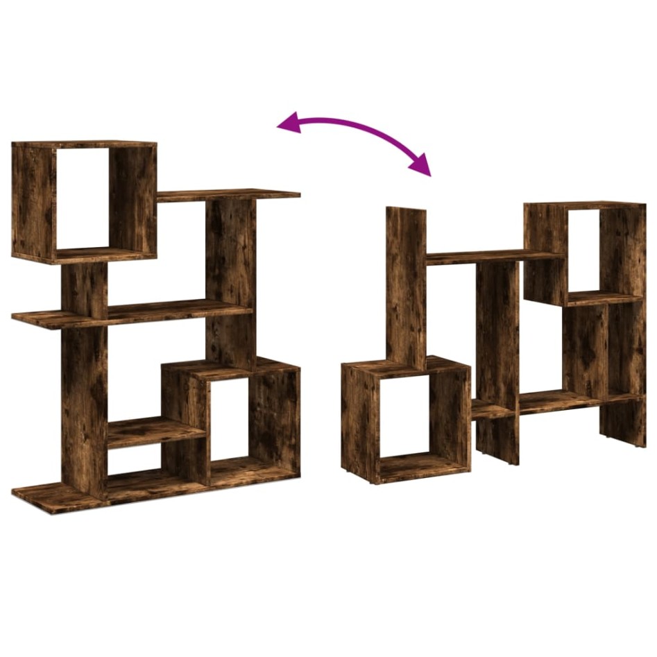 Librería divisora madera ingeniería roble ahumado 92x29x112