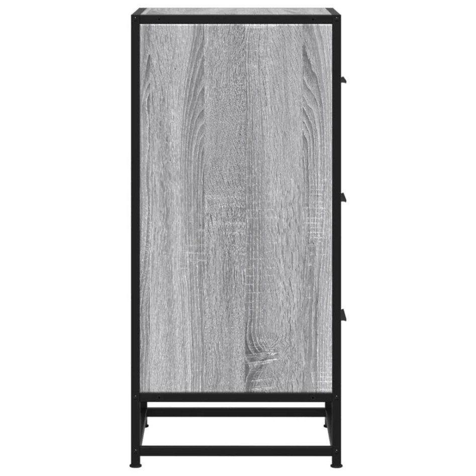 Aparador madera ingeniería y metal gris Sonoma 35,5x35x76