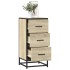 Aparador madera ingeniería y metal roble Sonoma 35,5x35x76