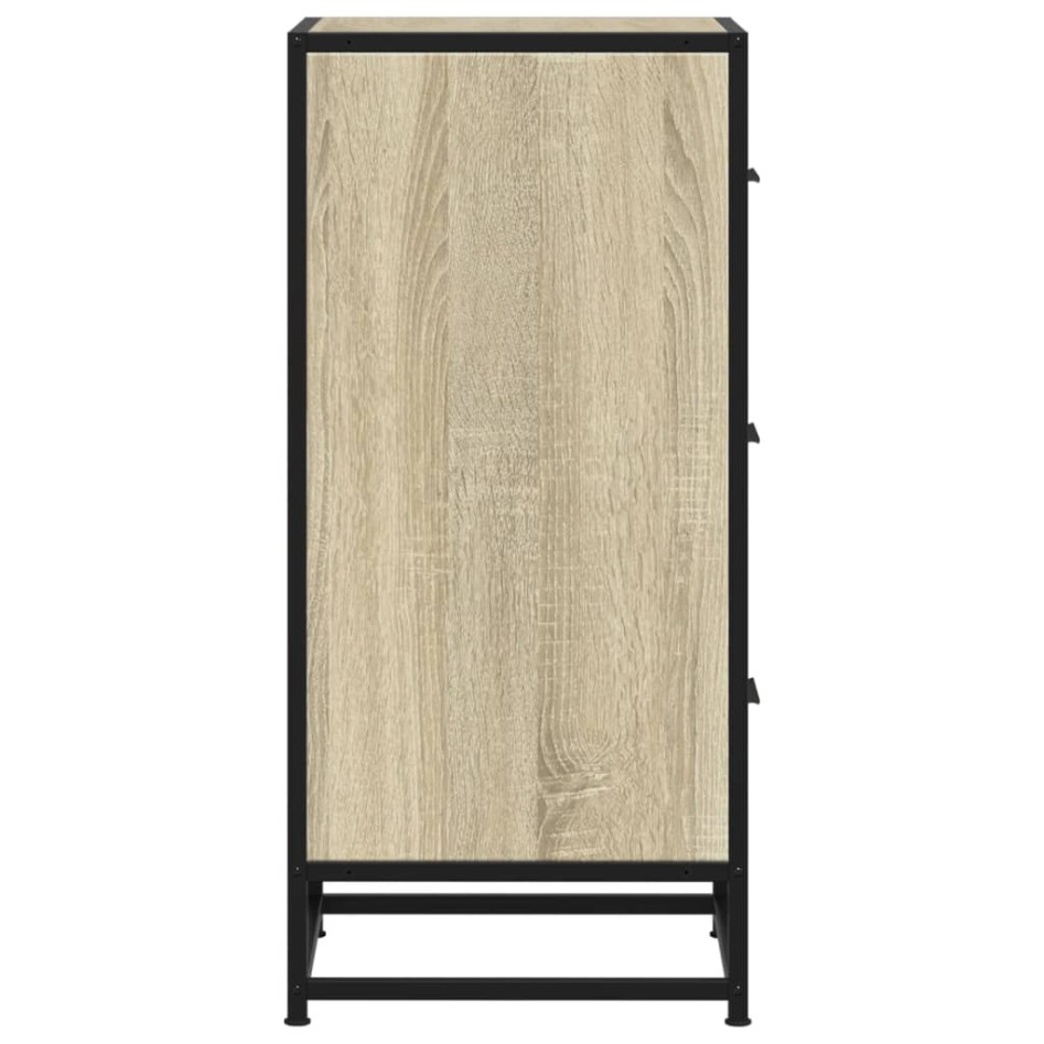 Aparador madera ingeniería y metal roble Sonoma 35,5x35x76