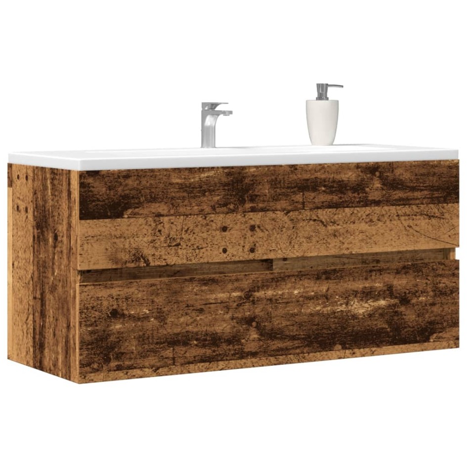 Armario para lavabo madera ingeniería envejecida 100x38,5x45