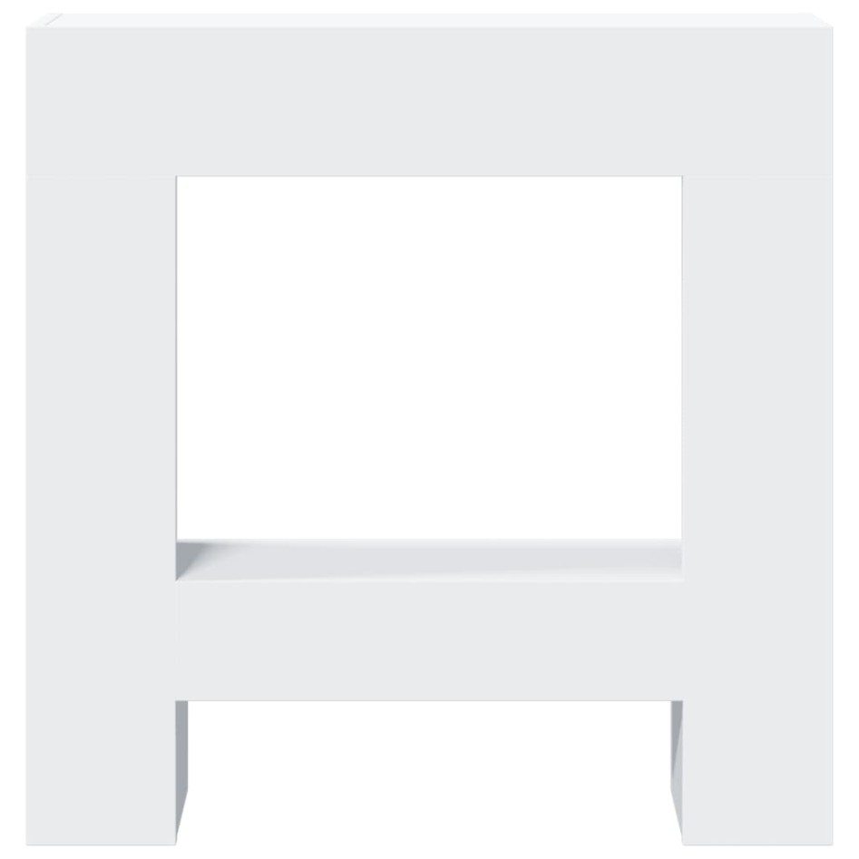 Borde de chimenea madera de ingeniería blanco 81x18x82