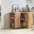 Armario con ruedas madera ingeniería roble artesanal