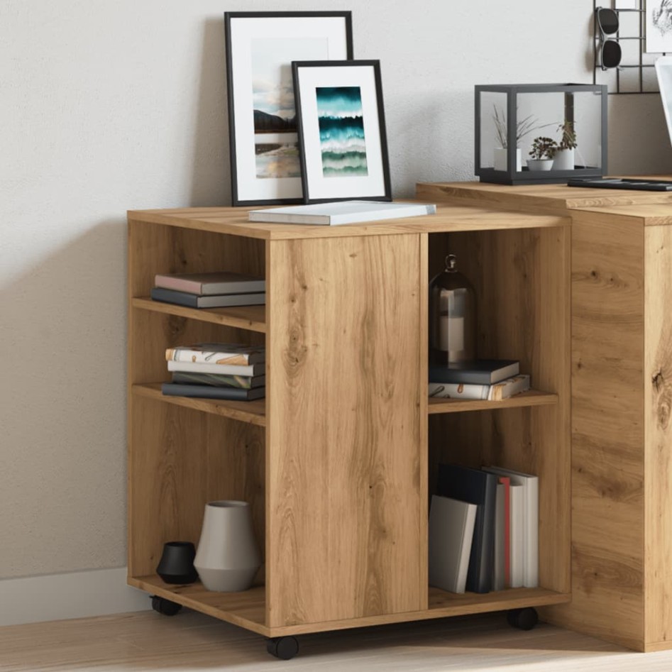 Armario con ruedas madera ingeniería roble artesanal