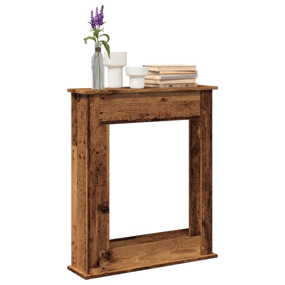 Borde de chimenea madera ingeniería envejecida 75x20x87,5