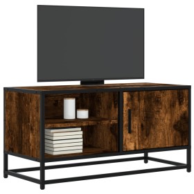 Mueble TV metal y madera ingeniería roble humo 80x34,5x40