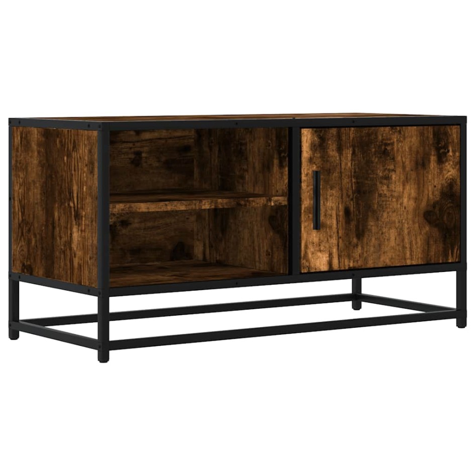 Mueble TV metal y madera ingeniería roble humo 80x34,5x40