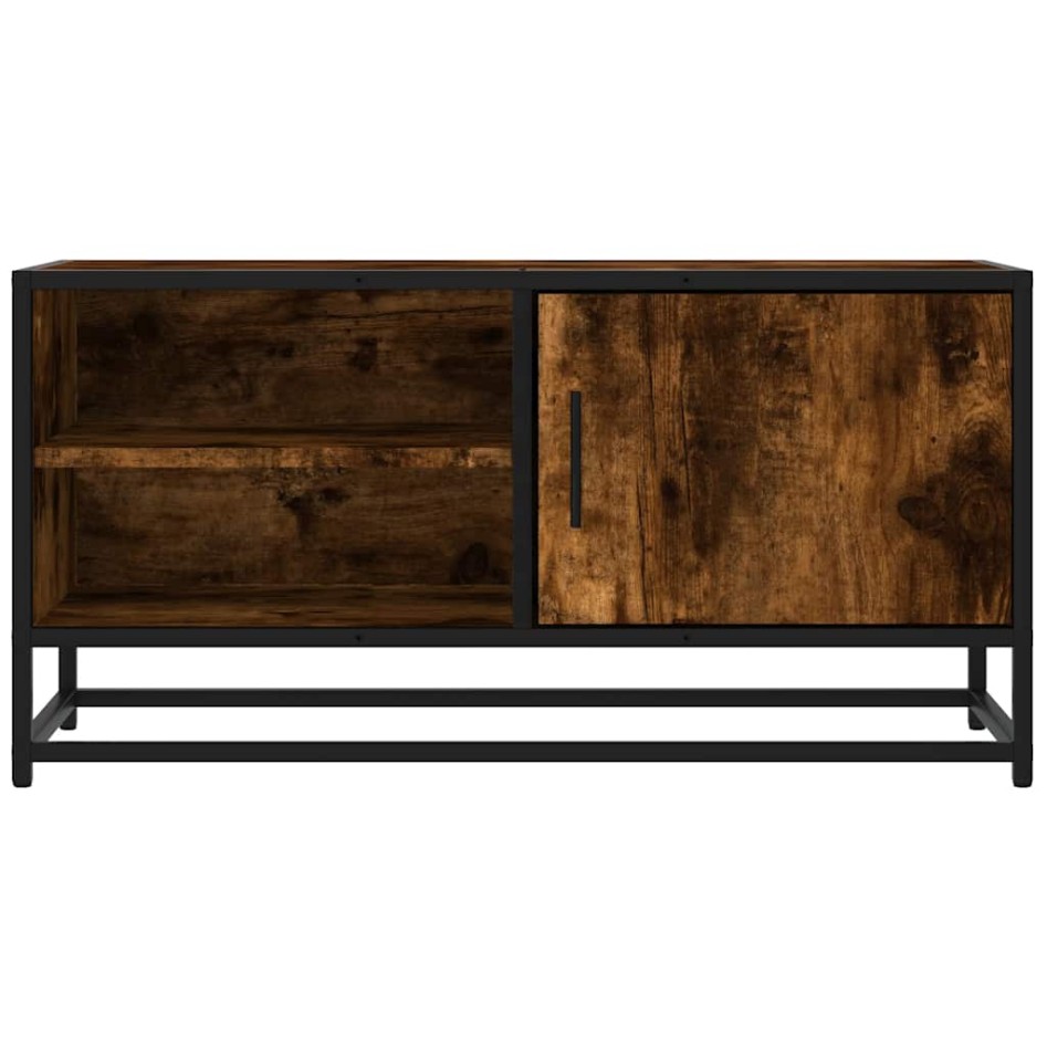 Mueble TV metal y madera ingeniería roble humo 80x34,5x40